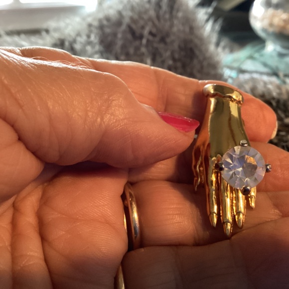 Ring large faux Diamond signed BROOCH so cute 🥰 M. JENT. DESIGNER - Picture 9 of 9